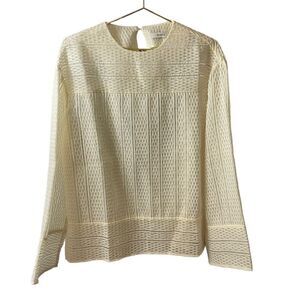 NEW Goen. J Organza Wool Blend Textured Top Size Med.